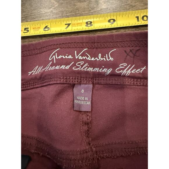 Gloria Vanderbilt Women Red Avery Straight Leg High Rise Stretch Jeans 8 NWT NEW - Picture 7 of 12